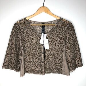 NWT Chico's Black Label Cropped Lace Cardigan